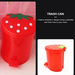 Online Mini papperskorg för skrivbord, liten bänkkorg för skrivbord, kontor, sminkbord, röd