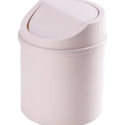 Best Mini papperskorg, liten papperskorg, bordpapperskorg, kreativ flip-skrivbord mini papperskorg, rosa