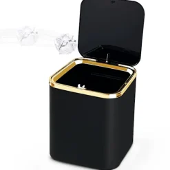 Sale Mini Papperskorg med Lock 2L, Liten Köksavfallskorg (Svart)