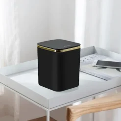 Sale Mini Papperskorg med Lock 2L, Liten Köksavfallskorg (Svart)