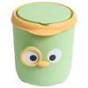 Online Mini Papperskorg med Lock Söt Tecknad Design Plast Skrivbords Papperskorg för Bord Sängbord Kontor Grön