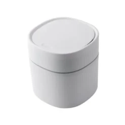 Outlet Mini papperskorg skrivbordspapperskorg med lock liten knopp, vit