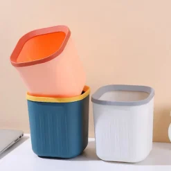 Mini Papperskorg Skrivbord Mini Soptunna Hushållsrengöringsverktyg Kompatibel med Hemmakontor Pink