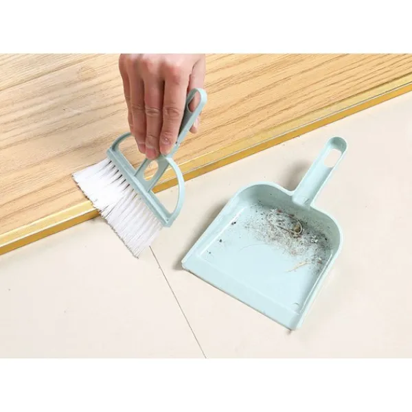 Hot Mini Portabel Smulborste/Liten Mjuk Borstskyffel/Rengöringsverktyg kompatibelt Hem, Kök, Sovrum, Kontor (Blå)