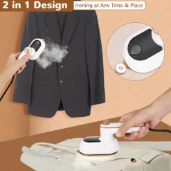 Best Mini Portabel Strykmaskin, 180° Roterbar Handhållen Ångstrykjärn, Snabb Uppvärmning, Vikbar Med Sladd, Torr Våt Strykställ för Resekläder, AB-1