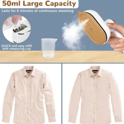 Best Mini Portabel Strykmaskin, 180° Roterande Handhållen Ångstrykjärn, Torr- och Våtstrykning för Resekläder