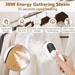 Sale Mini Portabel Strykmaskin, 180° Roterande Handhållen Ångstrykjärn, Torr- och Våtstrykning för Resekläder