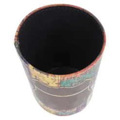 Mini PU läder papperskorg Vintage mönster Desktop papperskorg för Massage Shop Vardagsrum