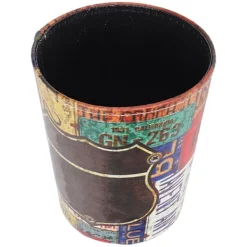 Mini PU läder papperskorg Vintage mönster Desktop papperskorg för Massage Shop Vardagsrum