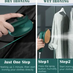 Online Mini Resestrykjärn med Ånga, Strykjärn för Kläder, Mikro-ångstrykjärn, Portabel Reseångstrykjärn Mini Steamer för Torr- & Våtstrykning