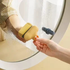 New Mini Silikon T-formad Spegel- och Fönsterrengörare (Gul)