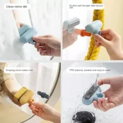 New Mini Silikon T-formad Spegel- och Fönsterrengörare (Gul)