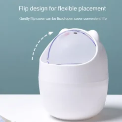 Discount Mini Skrivbords Papperskorg med Lock, Bärbar Bord Papperskorg,