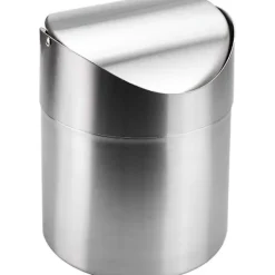 Outlet Mini skrivbords papperskorg i stål, papperskorg för bordsskiva, mini papperskorg med lock för hemmakontor