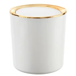 Hot AIZHENCHEN Mini Skrivbords Papperskorg med Lock 2,6 Liter Liten Plastavfallsbehållare för Bord för Badrum Kontor Sminkbord och Kök Vit