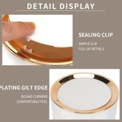 Hot AIZHENCHEN Mini Skrivbords Papperskorg med Lock 2,6 Liter Liten Plastavfallsbehållare för Bord för Badrum Kontor Sminkbord och Kök Vit