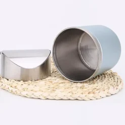 New Mini Skrivbordsbehållare med Lock. Borstad Rostfritt Stål Svingbehållare. Papperskorg Liten