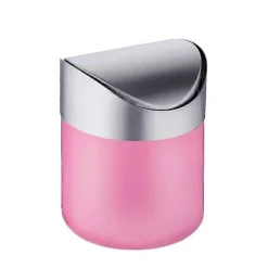 Clearance Mini Skrivbordskorg med Lock, Papperskorg Liten Skrivbordskorg Inomhus Soptunnor för Skrivbord Kontor Badrum Kök Avfallsbehållare 1st pink