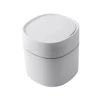 New Mini skrivbordspapperskorg med lock, hygienhink, solrosfröskal, bilpapperskorg (bomlock, vit)