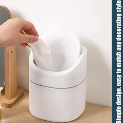 Mini skrivbordspapperskorg med lock Swing-Lock Tiny bänkskiva soptunna Bi