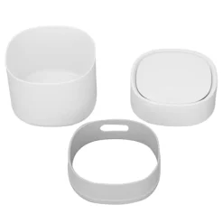 Hot Mini skrivbordspapperskorg för skräp med lock för soffbord sminkbord skrivbord bänkskiva vit