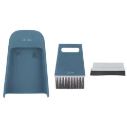 Online Mini Sopborste Set Liten Soptunna 2 Borstar 1 Skyffel för Bord Bänkskiva Tangentbord Marinblå