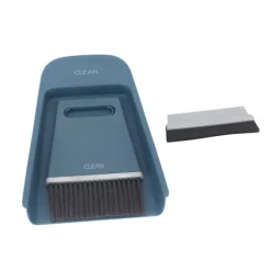 Online Mini Sopborste Set Liten Soptunna 2 Borstar 1 Skyffel för Bord Bänkskiva Tangentbord Marinblå