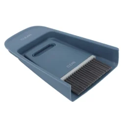 Online Mini Sopborste Set Liten Soptunna 2 Borstar 1 Skyffel för Bord Bänkskiva Tangentbord Marinblå