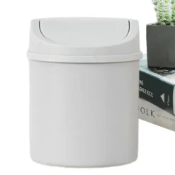 Sale Mini Soptunna | Kreativ Mini Bords-soptunna med Lock - Små Papperskorgar, Liten Papperskorg Grå
