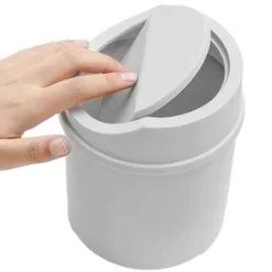Sale Mini Soptunna | Kreativ Mini Bords-soptunna med Lock - Små Papperskorgar, Liten Papperskorg Grå