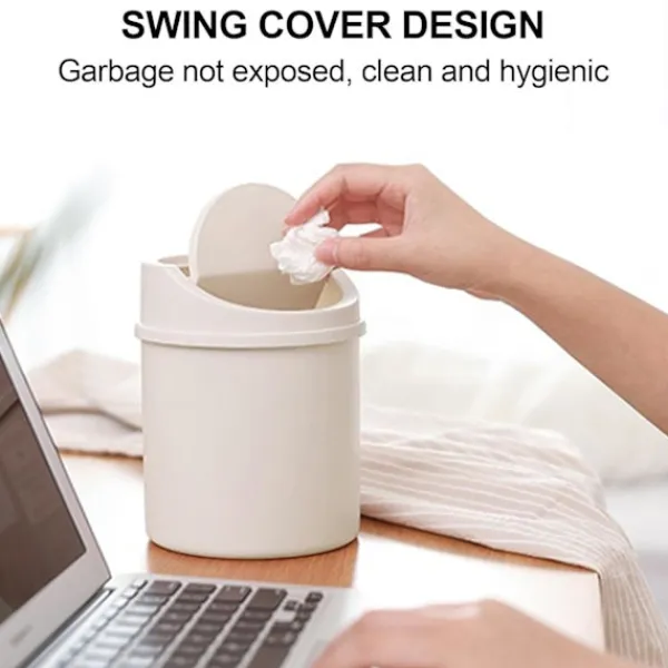 Online Mini Soptunna | Kreativ Mini Bords-soptunna med Lock - Små Papperskorgar, Liten Papperskorg White