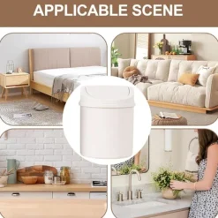 Online Mini Soptunna | Kreativ Mini Bords-soptunna med Lock - Små Papperskorgar, Liten Papperskorg White