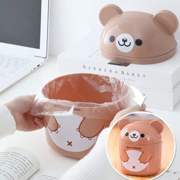 Mini Soptunna för Bänkskivan med Lock, Liten Papperskorg för Skrivbord, Avfall G