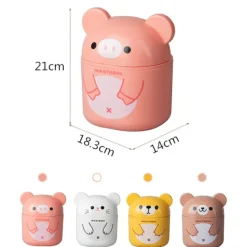 Mini Soptunna för Bänkskivan med Lock, Liten Papperskorg för Skrivbord, Avfall G