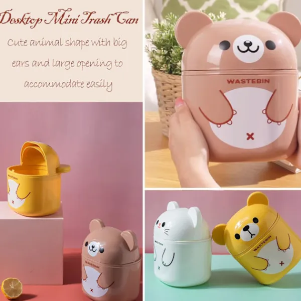 Sale Mini Soptunna för Bänkskivan med Lock, Liten Papperskorg för Skrivbord, Wa,ZQKLA