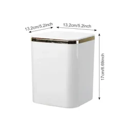 Hot Mini Soptunna med Lock - 2 L Pop Up Papperskorg för Badrum, Skrivbord, Soffbord (Vit)