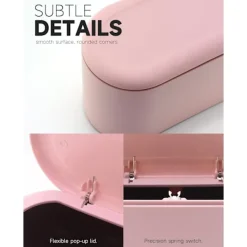 Online Mini Soptunna med Lock, Avtagbar Liten Soptunna, Liten Soptunna i Plast, Pop Up Bänkskiva Papperskorg, Bänkskiva Skräp Luddbehållare (Rosa)