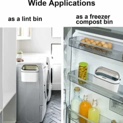 Hot Mini soptunna med lock, för kontor, små utrymmen, monterbar soptunna, för husbil, studentrum, frys, tvättstuga och mer (blå)