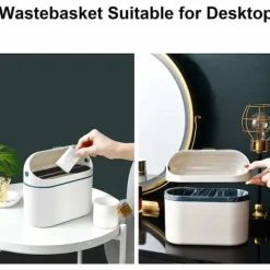 Hot Mini soptunna med lock, för kontor, små utrymmen, monterbar soptunna, för husbil, studentrum, frys, tvättstuga och mer (blå)