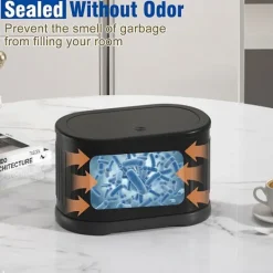 Online Mini Soptunna med Lock, 4l Liten Kompostbehållare för Köksbänken, Soptunna i Rostfritt Stål