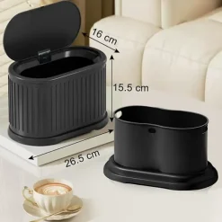 Online Mini Soptunna med Lock, 4l Liten Kompostbehållare för Köksbänken, Soptunna i Rostfritt Stål