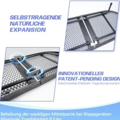 Outlet VRIETINA Mini Strykbord, Fällbart Kompakt Strykbord, med Strykjärnsavlastning och Upphängningskrok, 83 x 31 cm, Svart