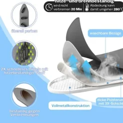 Outlet VRIETINA Mini Strykbord, Fällbart Kompakt Strykbord, med Strykjärnsavlastning och Upphängningskrok, 83 x 31 cm, Svart