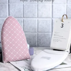Online Mini Strykbräda Ärmdyna Portabelt Litet Strykbord Ställ Stryktillbehör Pink Grid