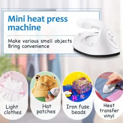 Clearance Mini strykjärn för hantverk, Mini värmepress, Mini strykjärn, bärbar, handhållen värmepress, litet strykjärn med laddstation, tillbehör för