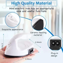 New Mini strykjärn för pyssel, Mini värmepress, Mini strykjärn, portabel, handhållen värmepress, litet strykjärn med laddstation, tillbehör för