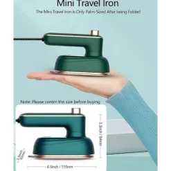 New Mini Strykjärn Handhållet Kan Roteras 180 Grader, Portabel Värmepress Klädstrykjärn (Grön)—yux
