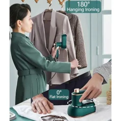 Online Mini Strykjärn Handhållet Kan Roteras 180 Grader, Portabel Värmepress Klädstrykjärn (Grön)