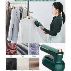 Online Mini Strykjärn Handhållet Kan Roteras 180 Grader, Portabel Värmepress Klädstrykjärn (Grön)