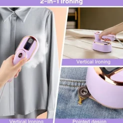 Clearance Mini Symaskinsstrykjärn, 1000W Resestrykjärn, Portabelt Vertikalt Ångstrykjärn 2 i 1 Vått och Torrt